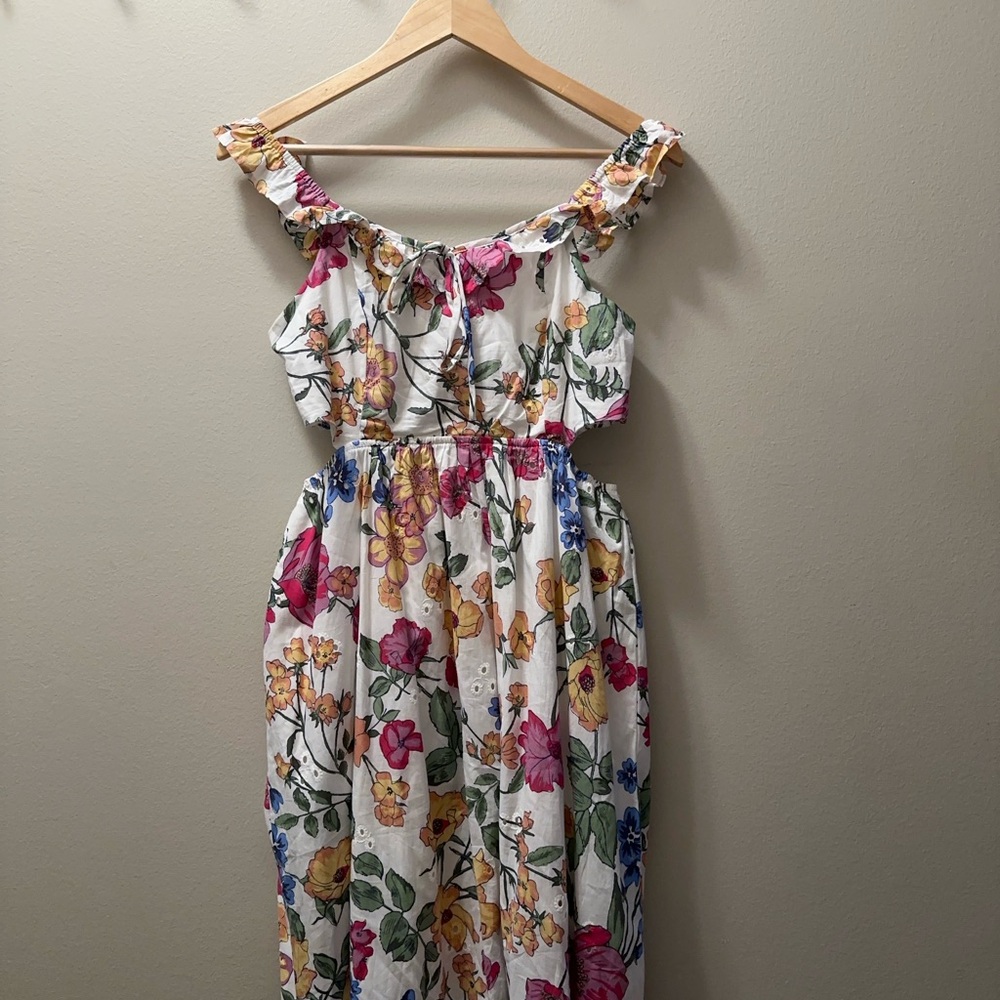 Floral Dress With Side Cutouts
